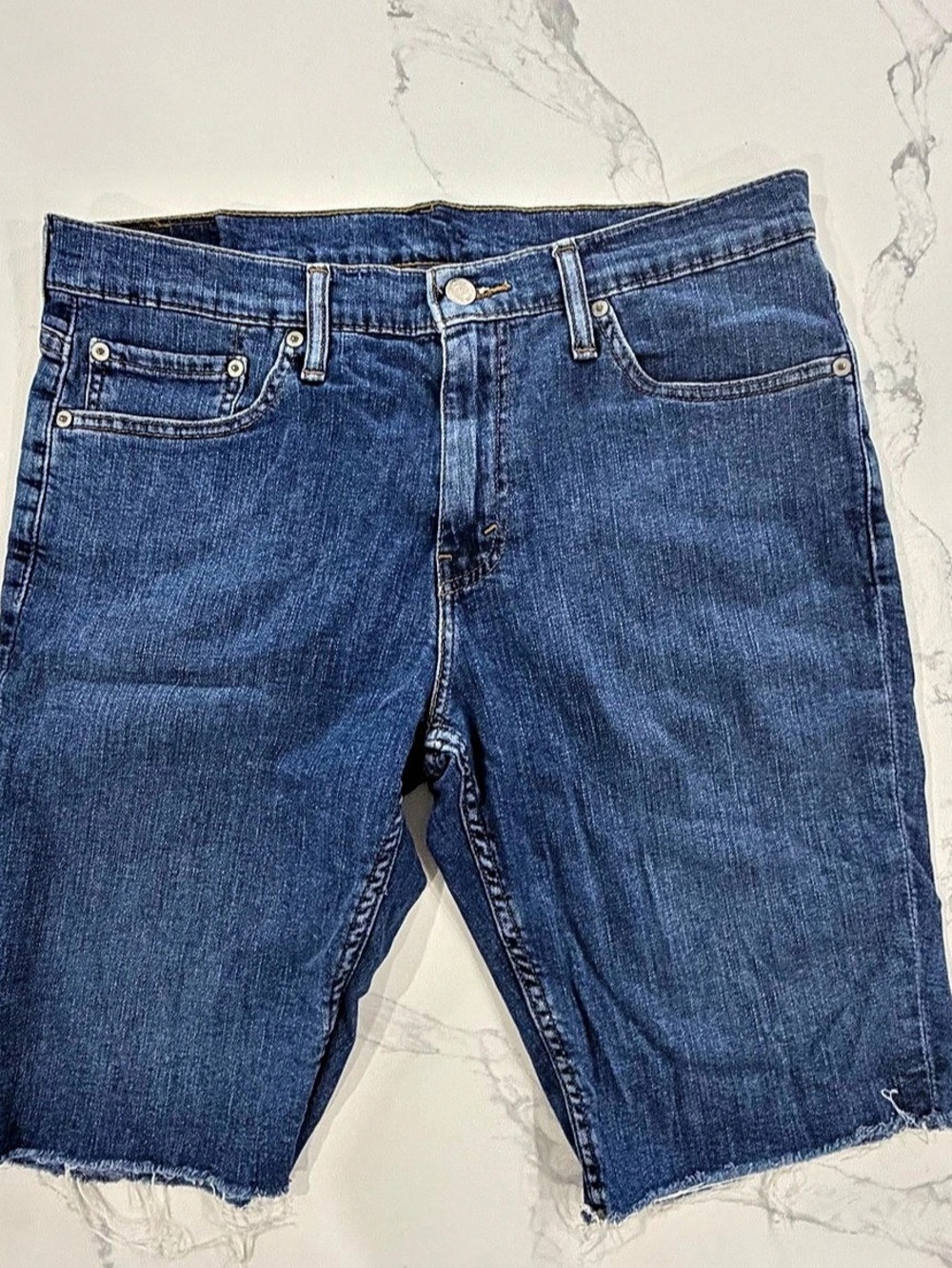 Levi's 511 Slim Fit Cutoff Denim Shorts Men's W33 Medium Wash Jorts 11" Inseam
